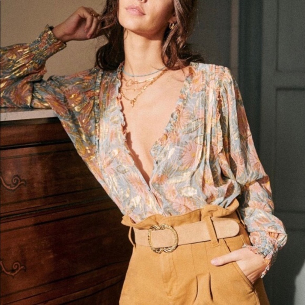 Sézane Malvina Jungle Spring Blouse